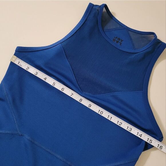 JoyLab Women's Blue Workout Tank Top with Mesh - Picture 5 of 12